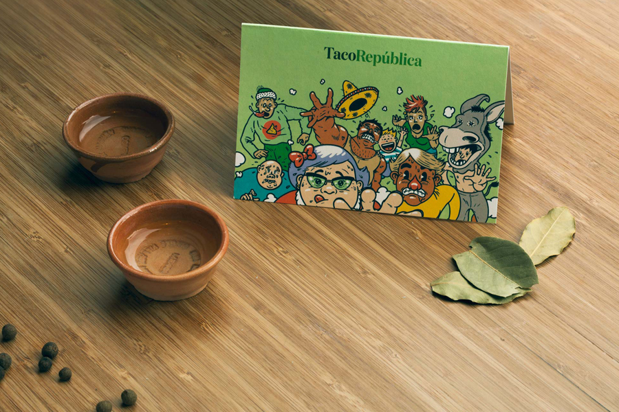 Print with illustrative detail by Uglylogo for Taco República by Bielke+Yang