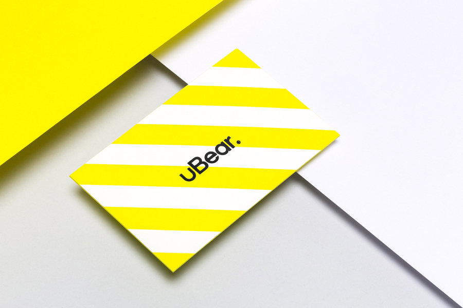 Logo and business card with black foil detail designed by Hype Type Studio for high end mobile phone, tablet and laptop accessories company U-Bear