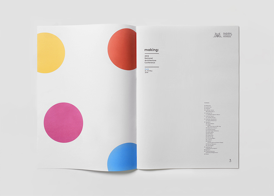 Print designed by Garbett for the Australian Institute of Architects' 2014 conference Making