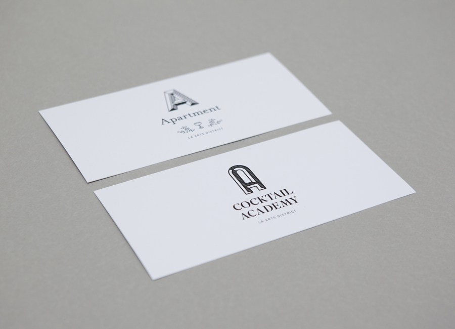 Logo and print for cocktail academy Apartment A designed by Say What Studio