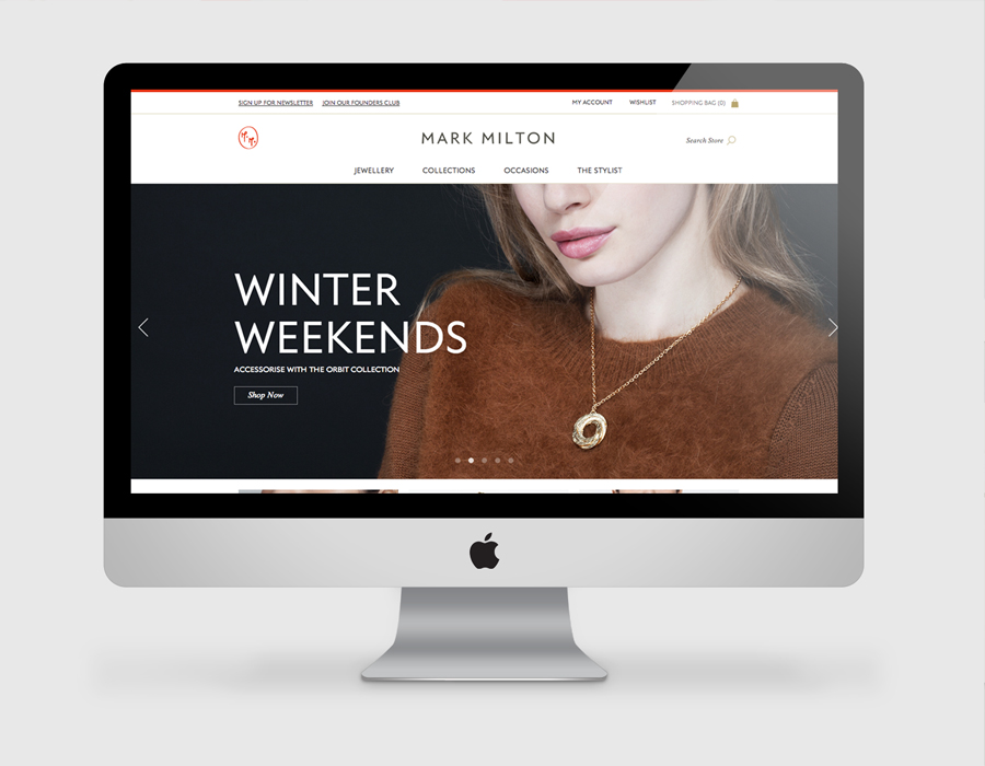 Logo and website designed by ico for jewellery brand Mark Milton