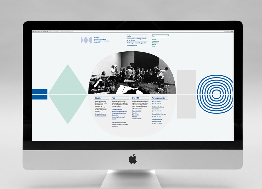 Logo and website for the Norwegian Academy of Music designed by Neue