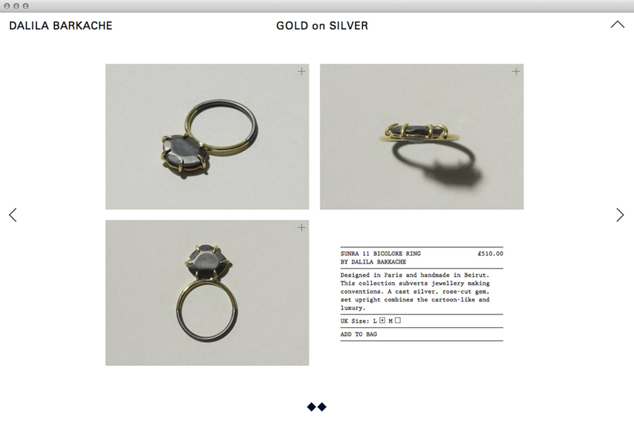 Website for boutique jewellery retailer Sancy & Regent designed by OK-RM