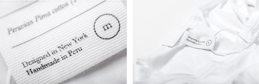 Label detail designed by Savvy for fashion brand Handvaerk