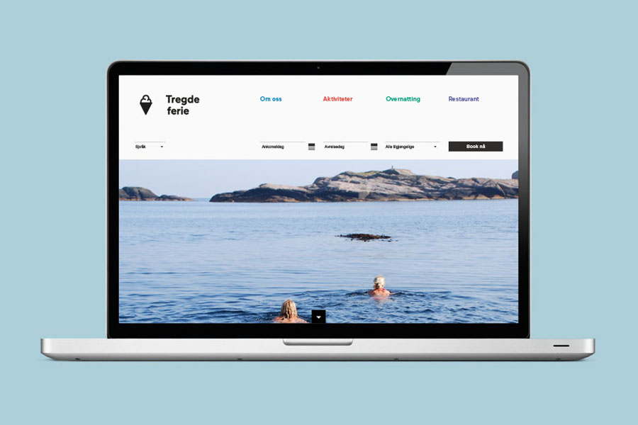 Logo, iconography and website designed by Neue for Norwegian coastal holiday resort Tregde Ferie