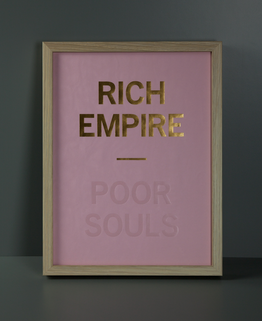 Poster with pink Colorplan paper, blind deboss and gold foil detail designed by Graphical House for The Empire Café