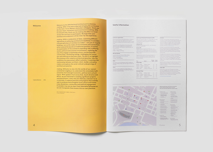 Print designed by Garbett for the Australian Institute of Architects' 2014 conference Making