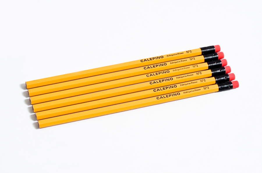 Pencils with logo detail designed by Studio Birdsall for Calepino
