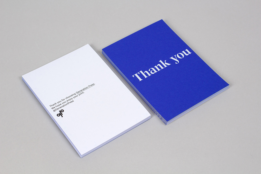 Print with a bright blue spot colour for print production company Generation Press designed by Build