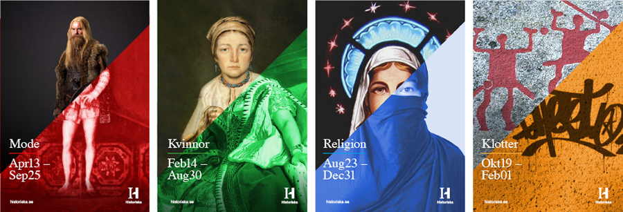 Exhibition posters for the Swedish History Museum designed by Bold