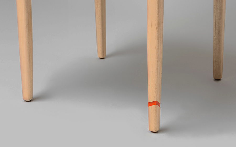 Chair leg detail by San Pedro-based carpentry studio Maderista