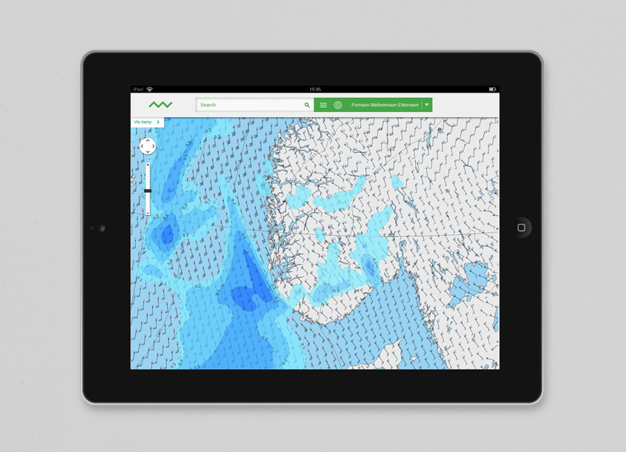 Interface designed by Neue for the Norwegian Meteorological Institute - Meteorologisk Institutt 