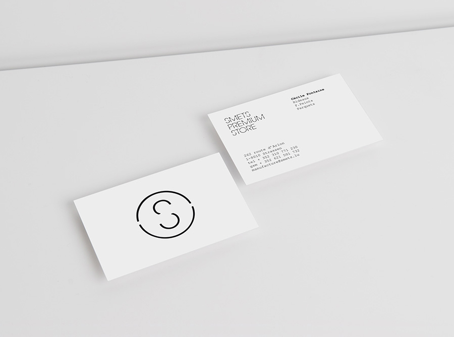 Logomark and business card designed by Coast for Brussels based luxury department store Smets