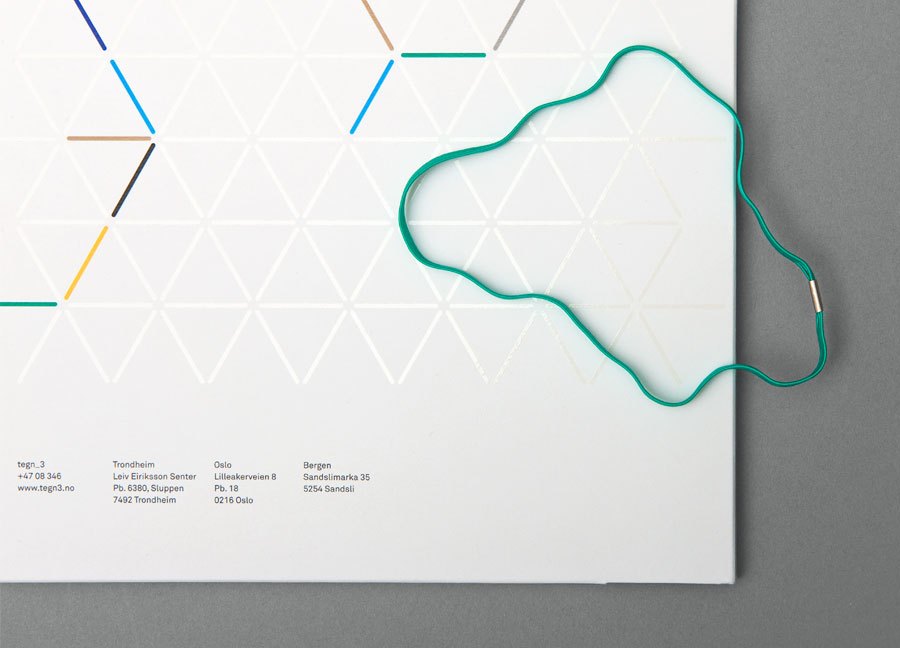 Folder design with UV varnish detail designed by Neue for Norwegian architecture studio Tegn_3