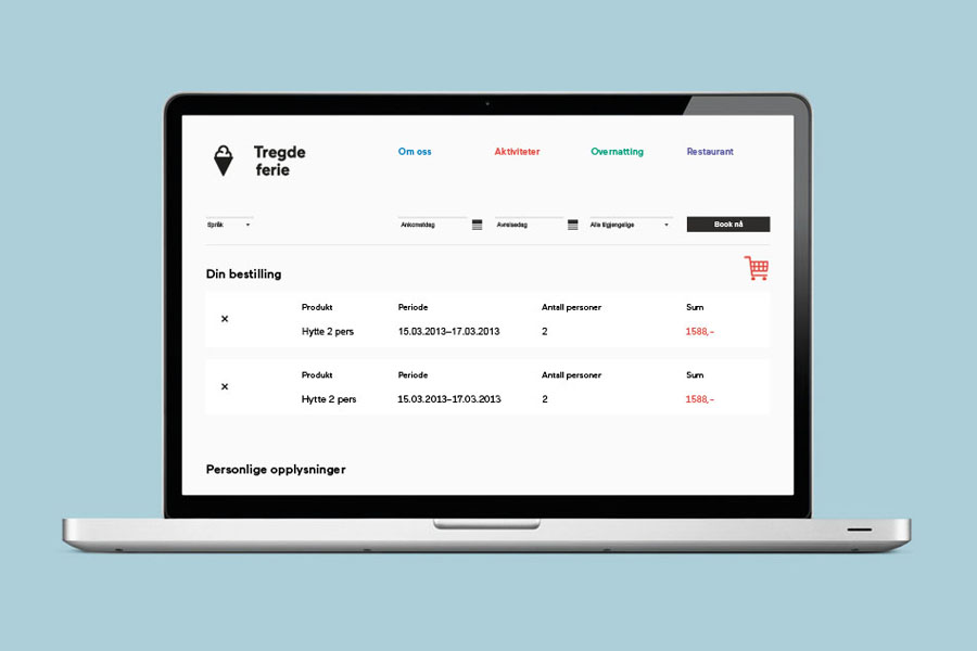 Logo, iconography and website designed by Neue for Norwegian coastal holiday resort Tregde Ferie