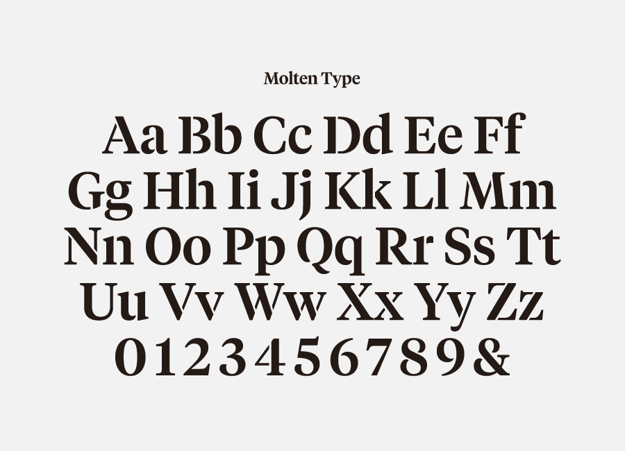 Typeface designed by Hey for glassware maker Jeremy Maxwell Wintrebert