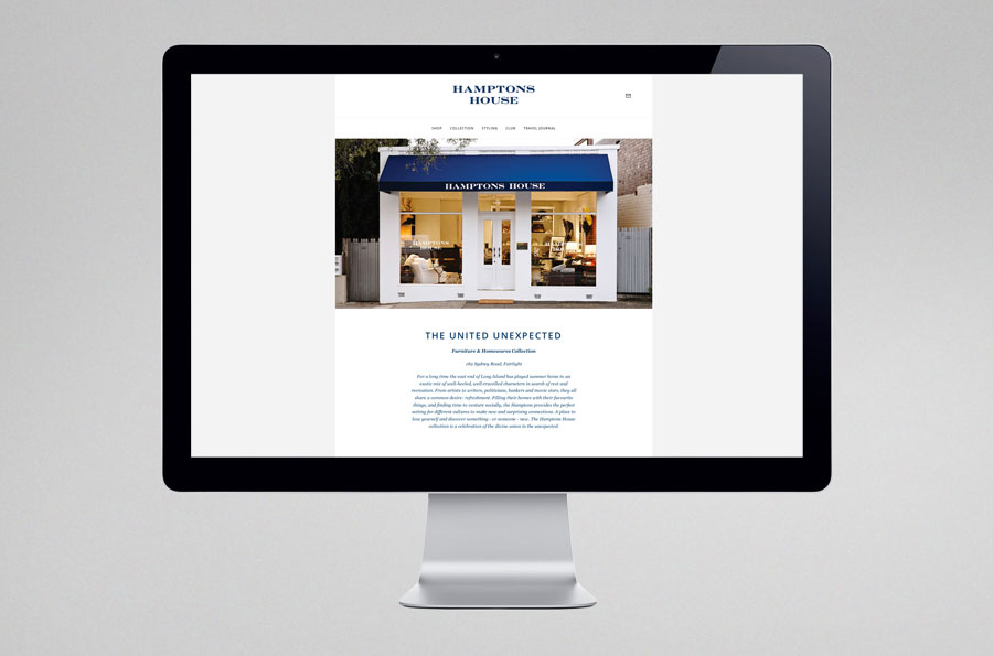 Logo and website designed by Moffitt.Moffitt for Sydney furniture and homeware retailer Hamptons House