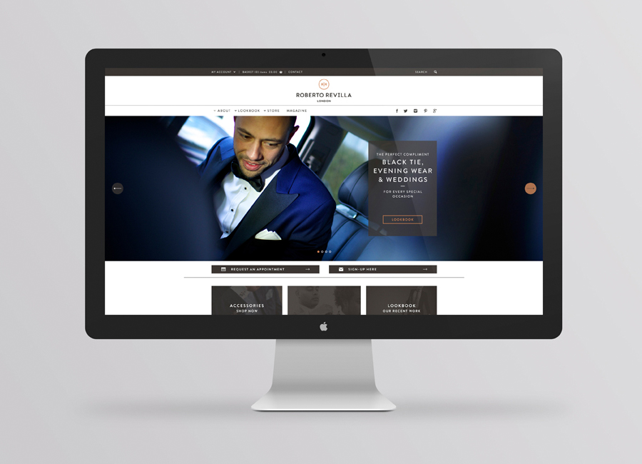 Responsive website for London based tailor Roberto Revilla designed by Friends