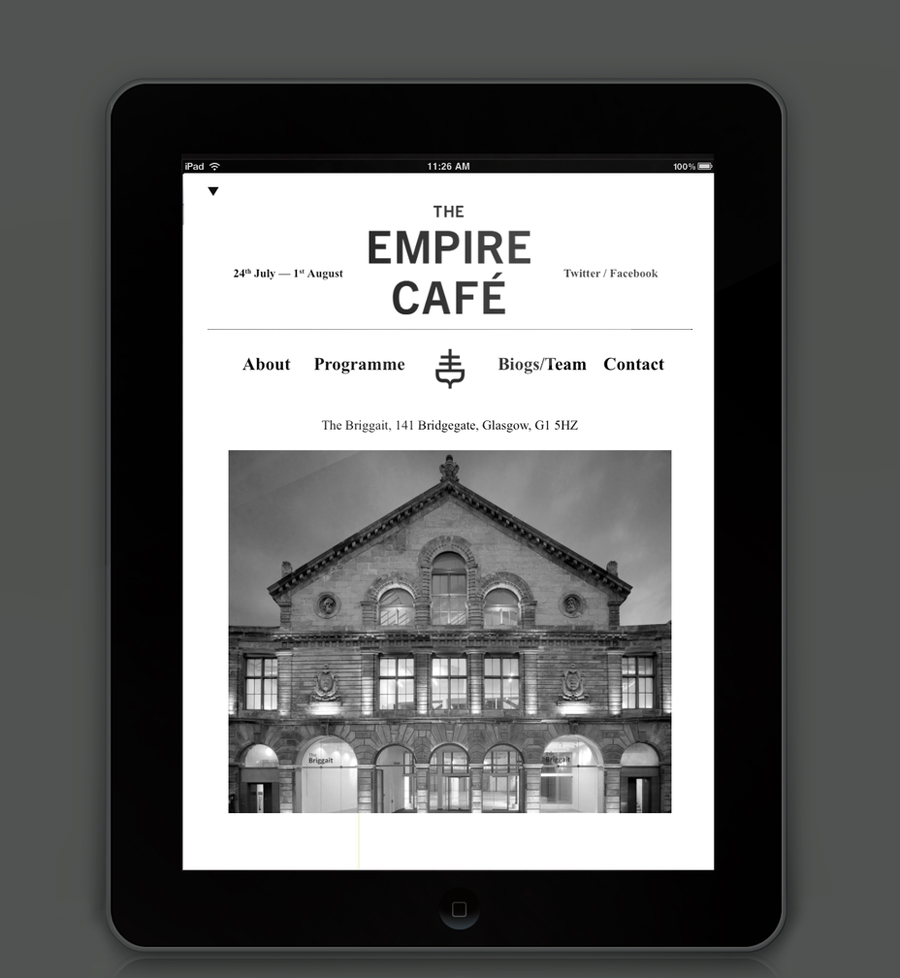 Logotype and website designed by Graphical House for The Empire Café