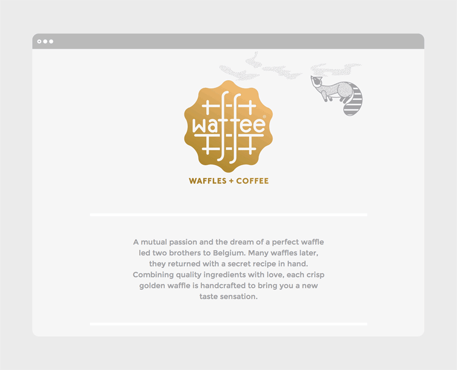 Logo and website designed by A Friend Of Mine for Belgian waffle and coffee chain Waffee