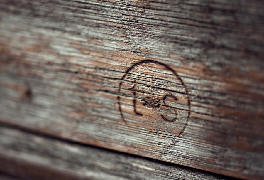 Logo as a heat treated detail created by Work In Progress for Norwegian seafood restaurant Tjuvholmen Sjømagasin