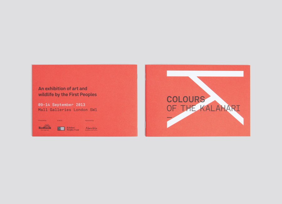Print for contemporary San art exhibition Colours Of The Kalahari designed by Believe In