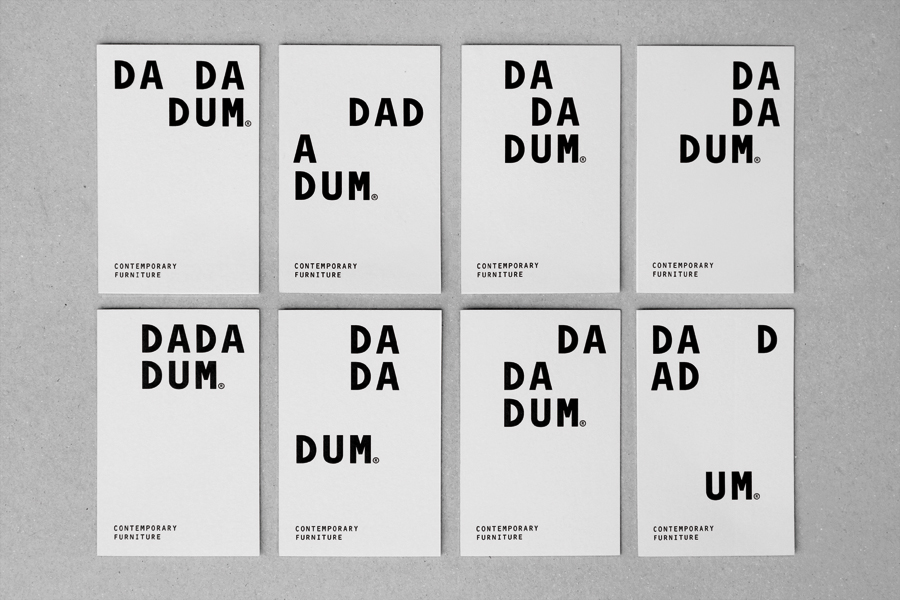 Logotype and business cards created by Demian Conrad Design for Swiss contemporary furniture design and manufacturer Dadadum