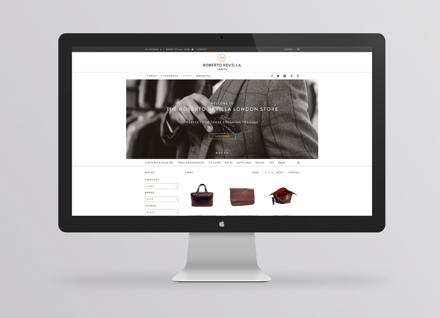 Responsive website for London based tailor Roberto Revilla designed by Friends