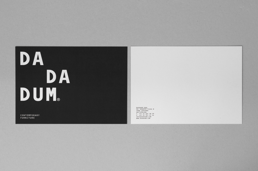 Logotype and print created by Demian Conrad Design for Swiss contemporary furniture design and manufacturer Dadadum