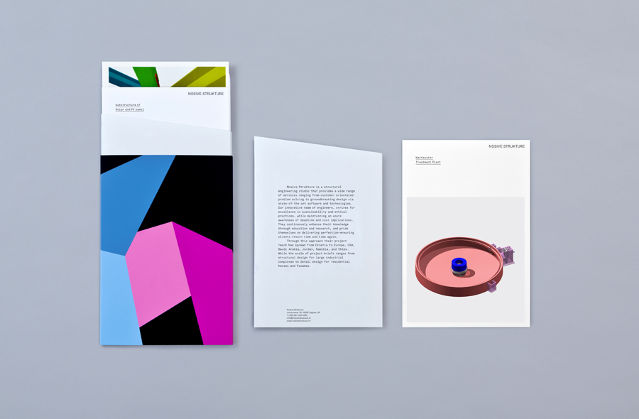 Print portfolio designed by Bunch for structural engineering firm Nosive Strukture