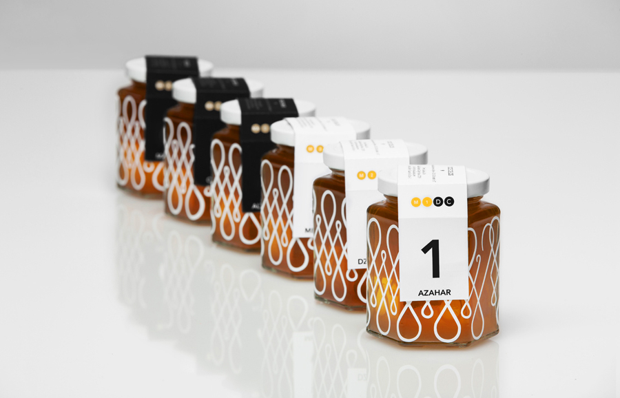 Packaging for traditional crafted honey brand Doce Cielo designed by Anagrama