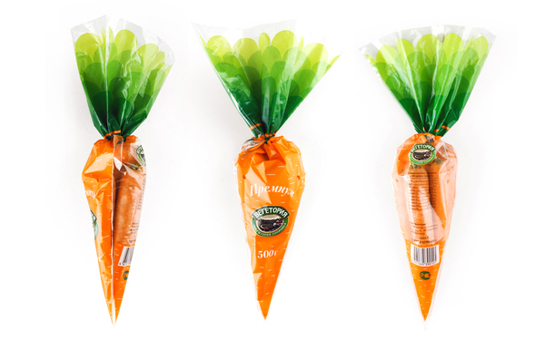 Packaging by Just be Nice for Vegetoria's carrot variety