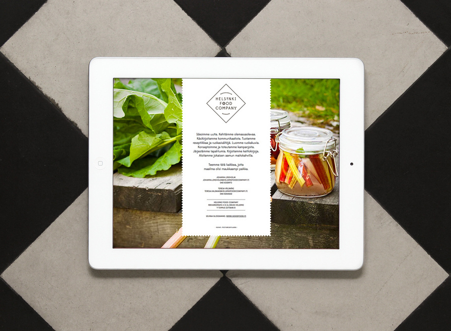 Logo and mobile website for Helsinki Food Company designed by Werklig