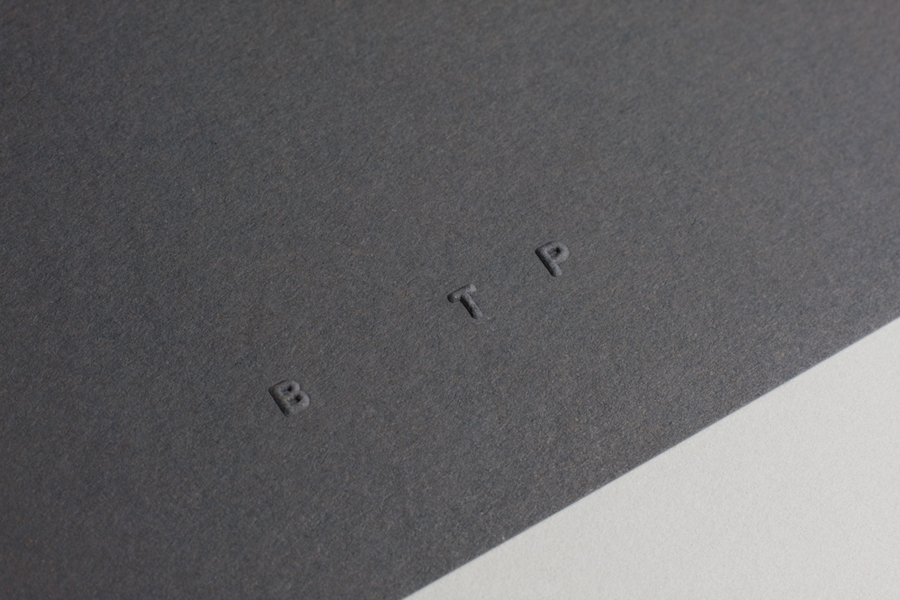 Stationery with embossed logo detail designed by BTP