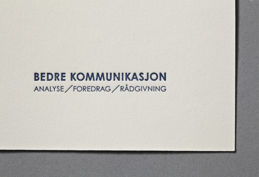 Logo design by Work In Progress for Oslo-based communication specialist Bedre Kommunikasjon