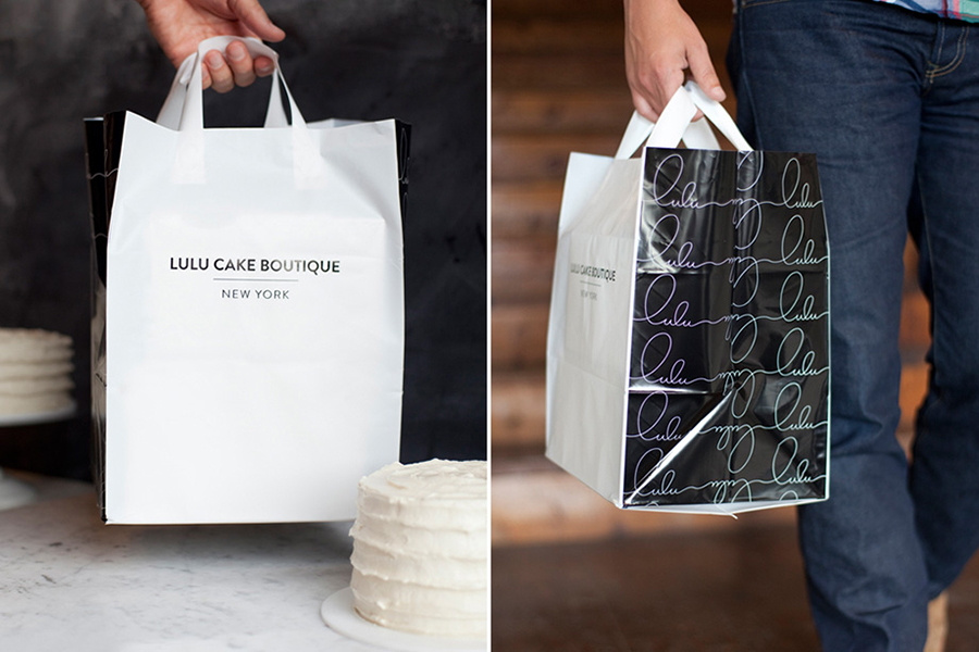 Logo and packaging for Lulu Cake Boutique designed by Peck and Co.