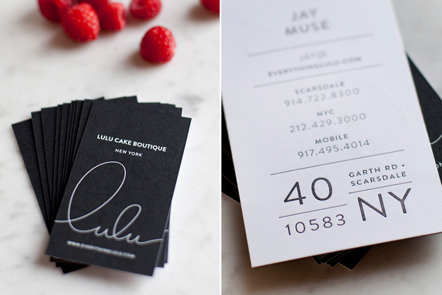 Logo and letterpress business card design for Lulu Cake Boutique by Peck and Co.