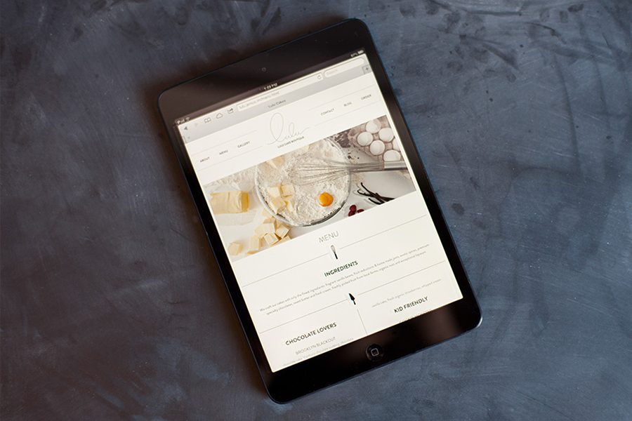 Website design by Peck and Co. for Lulu Cake Boutique