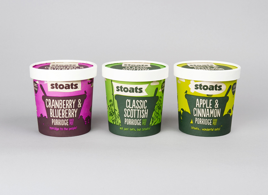 Stoats Porridge Packaging designed by Robot Food