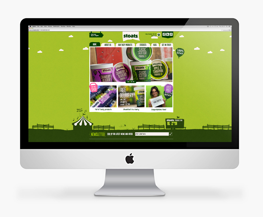 Website for porridge brand Stoats designed by Robot Food