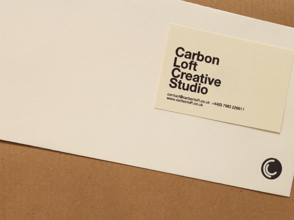 Logo and stationery designed by and for independent graphic design studio Carbon Loft