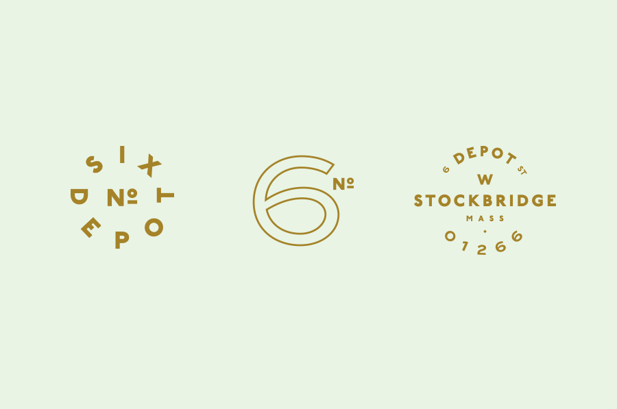 Logotypes designed by Perky Bros for small-batch coffee roaster and café No. Six Depot