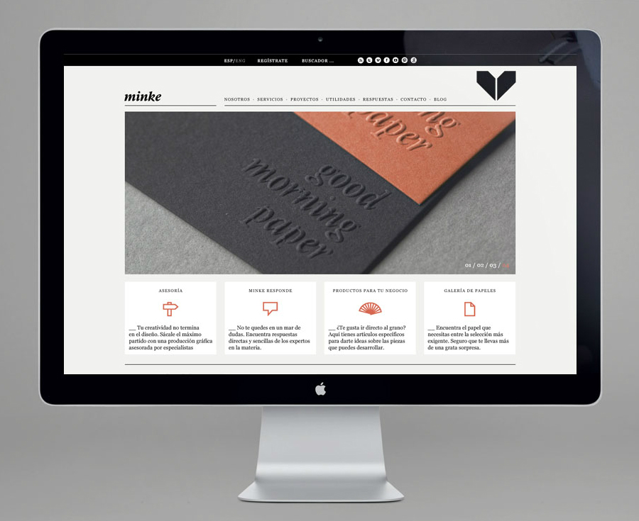 Website design by Atipo for Spanish production studio Minke