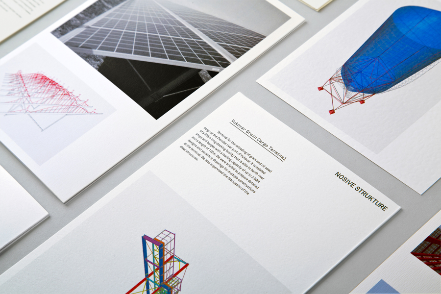Print portfolio designed by Bunch for structural engineering firm Nosive Strukture