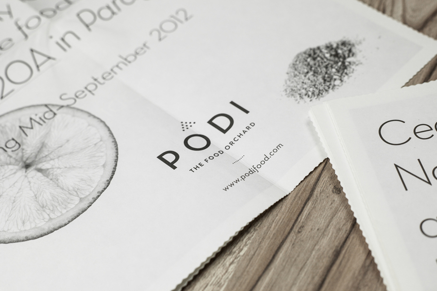 Print designed by Bravo Company for Singapore-based organic restaurant Podi