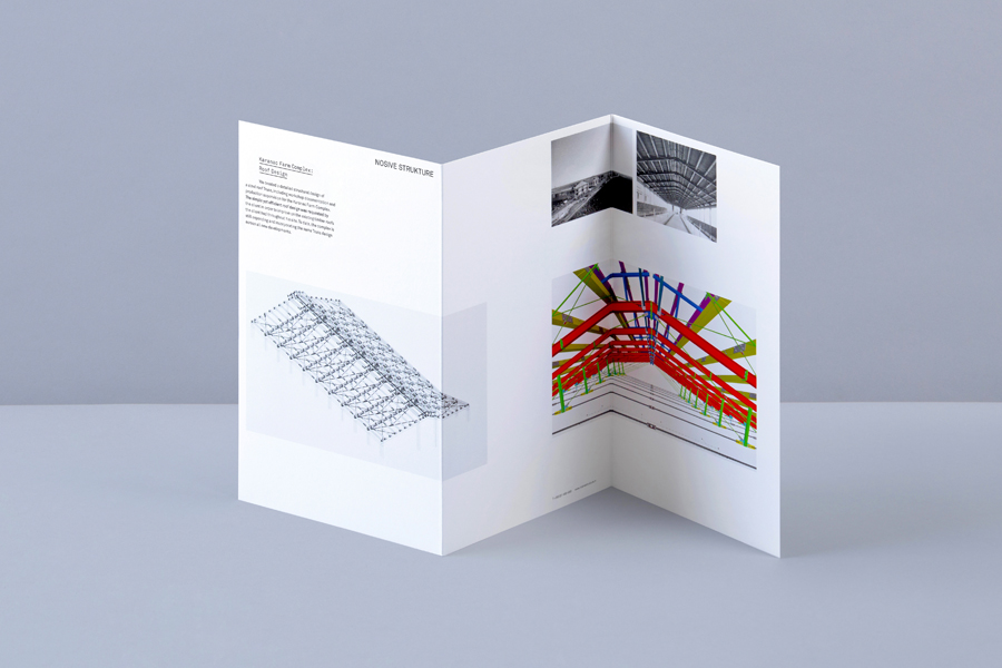Print portfolio designed by Bunch for structural engineering firm Nosive Strukture