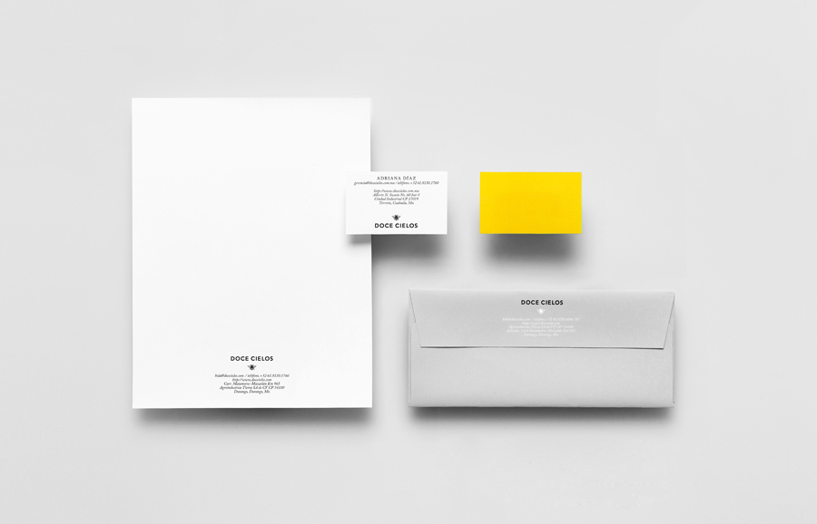 Logo and stationery for traditional crafted honey brand Doce Cielo designed by Anagrama