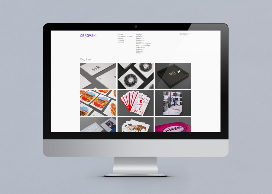 Website for print production studio Cerovski designed by Bunch