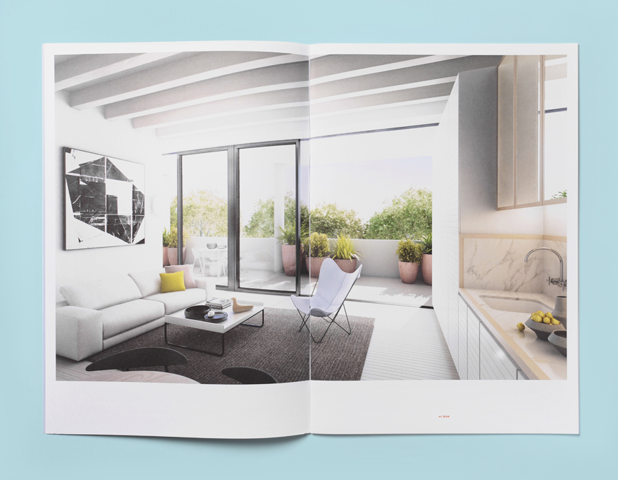 Brochure designed by Naughtyfish for 41 Birmingham, a boutique apartment development situated in Sydney's Alexandria district. 