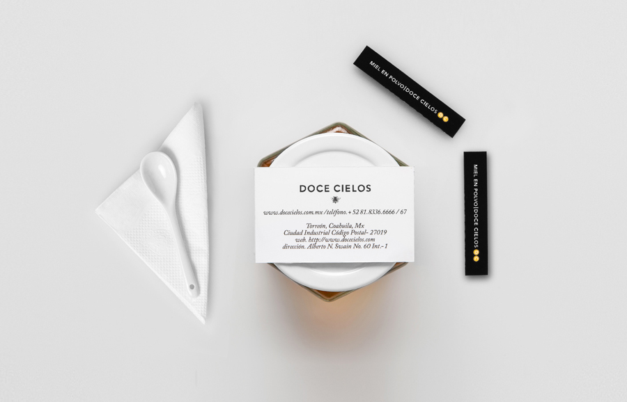 Packaging for traditional crafted honey brand Doce Cielo designed by Anagrama